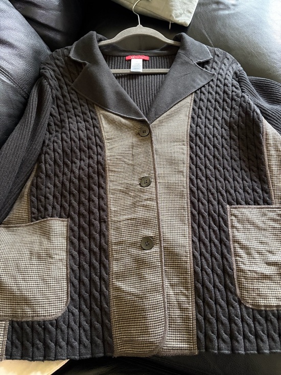 Anne Klein Sweaters - Anne Klein Black Ribbed Knit Jacket